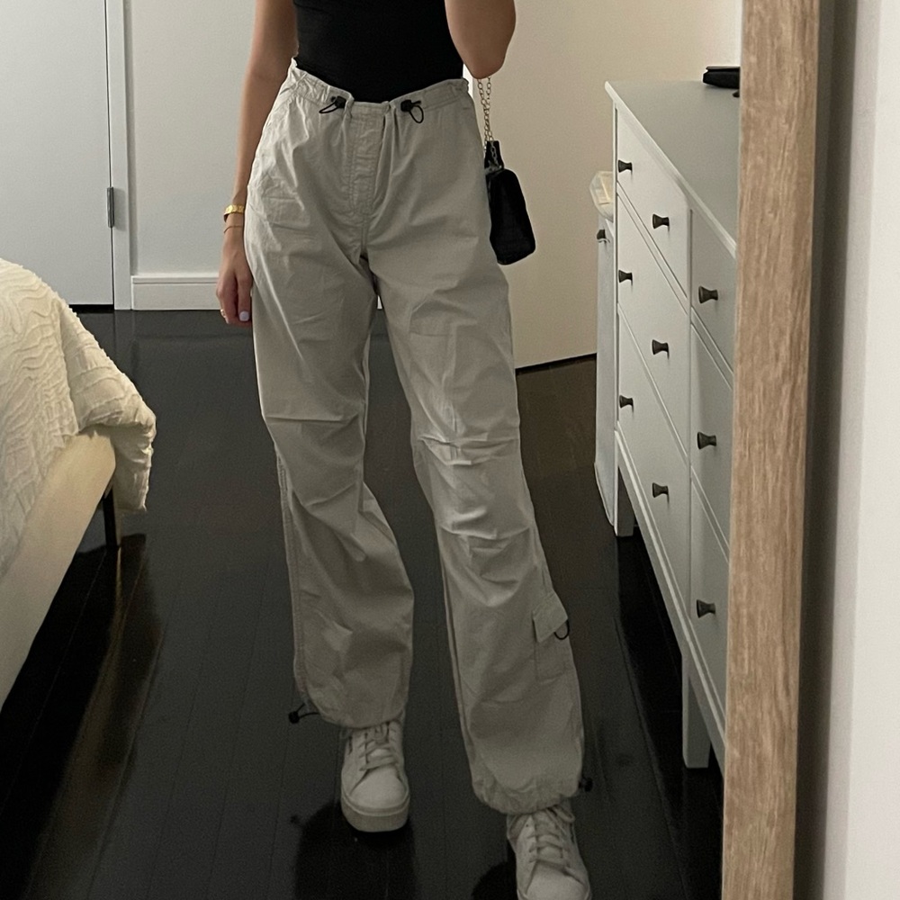 Garage grey parachute pants
